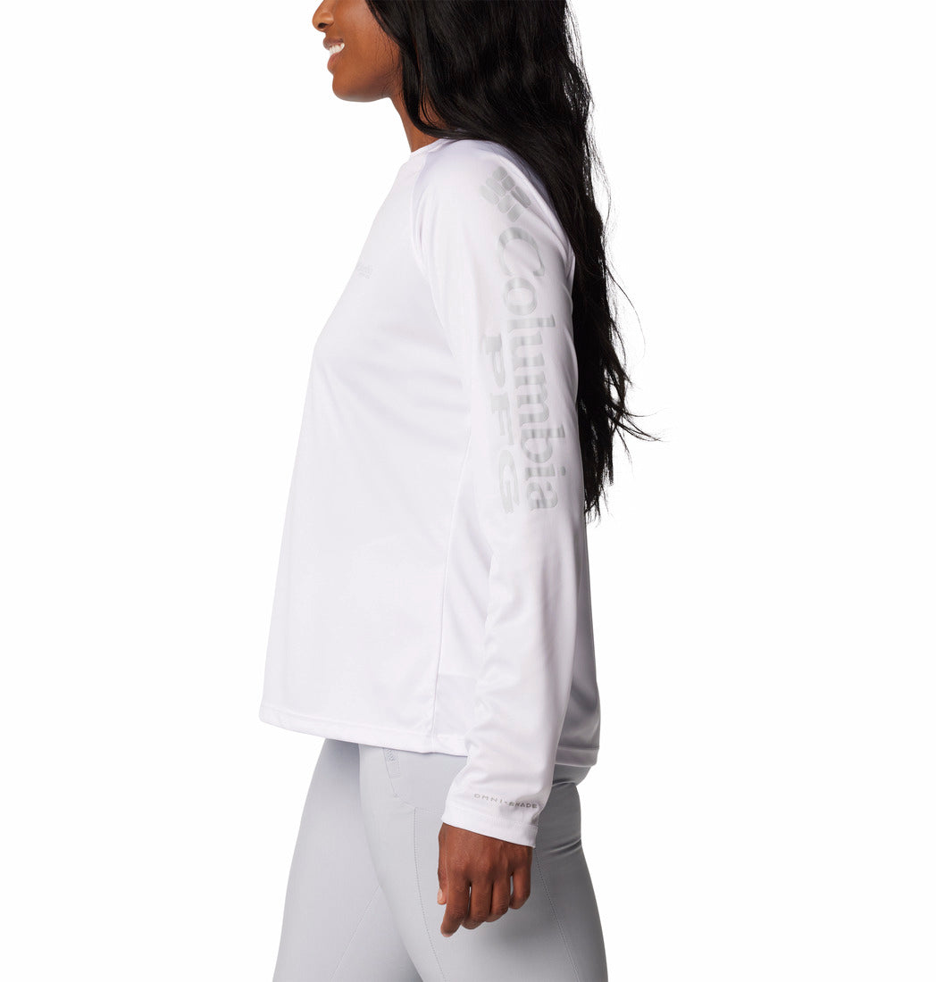 1577661-Tidal Tee™ II Long Sleeve-COLUMBIA#color_white-cirrus-grey-logo