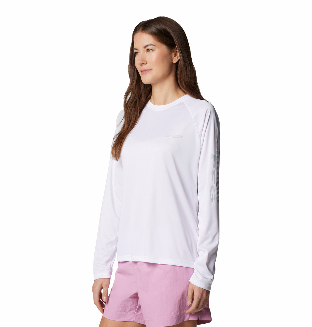 1577661-Tidal Tee™ II Long Sleeve-COLUMBIA#color_white-cirrus-grey-logo