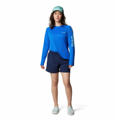 1577661-Tidal Tee™ II Long Sleeve-COLUMBIA#color_408-blue-macaw-gulf-stream-logo