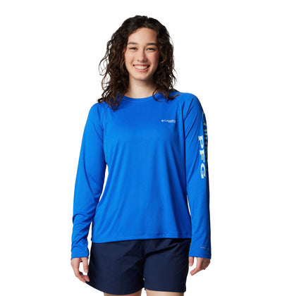 1577661-Tidal Tee™ II Long Sleeve-COLUMBIA#color_408-blue-macaw-gulf-stream-logo