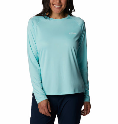 1577661-Tidal Tee™ II Long Sleeve-COLUMBIA#color_499-gulf-stream-white-logo