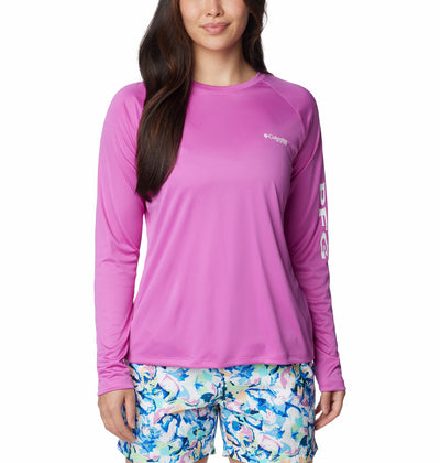 1577661-Tidal Tee™ II Long Sleeve-COLUMBIA#color_547-bright-lavender-white-logo