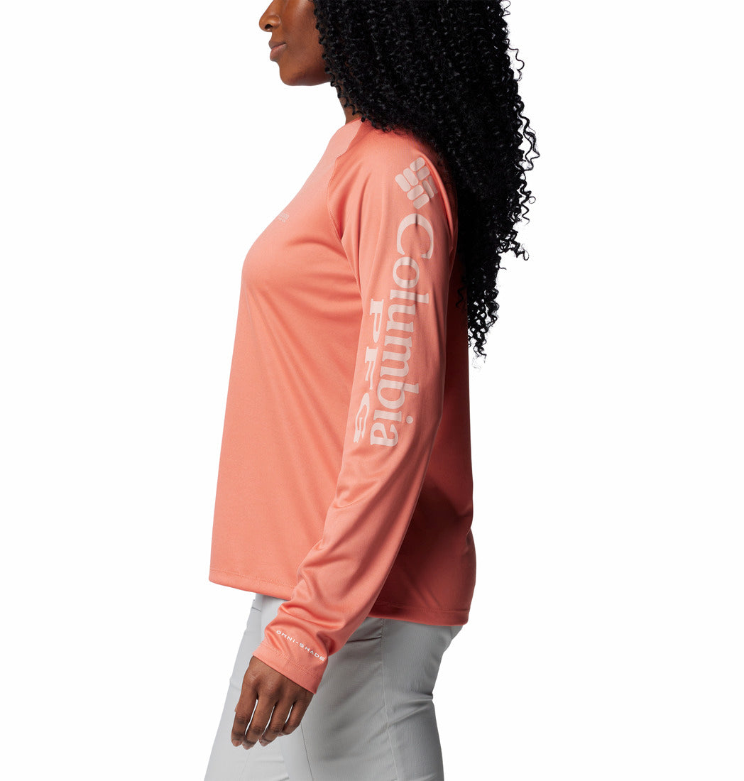 1577661-Tidal Tee™ II Long Sleeve-COLUMBIA#color_853-faded-peach-faux-pink-logo