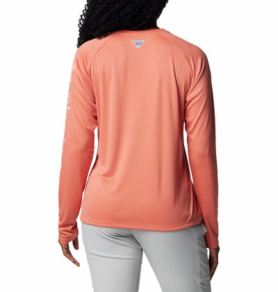 1577661-Tidal Tee™ II Long Sleeve-COLUMBIA#color_853-faded-peach-faux-pink-logo