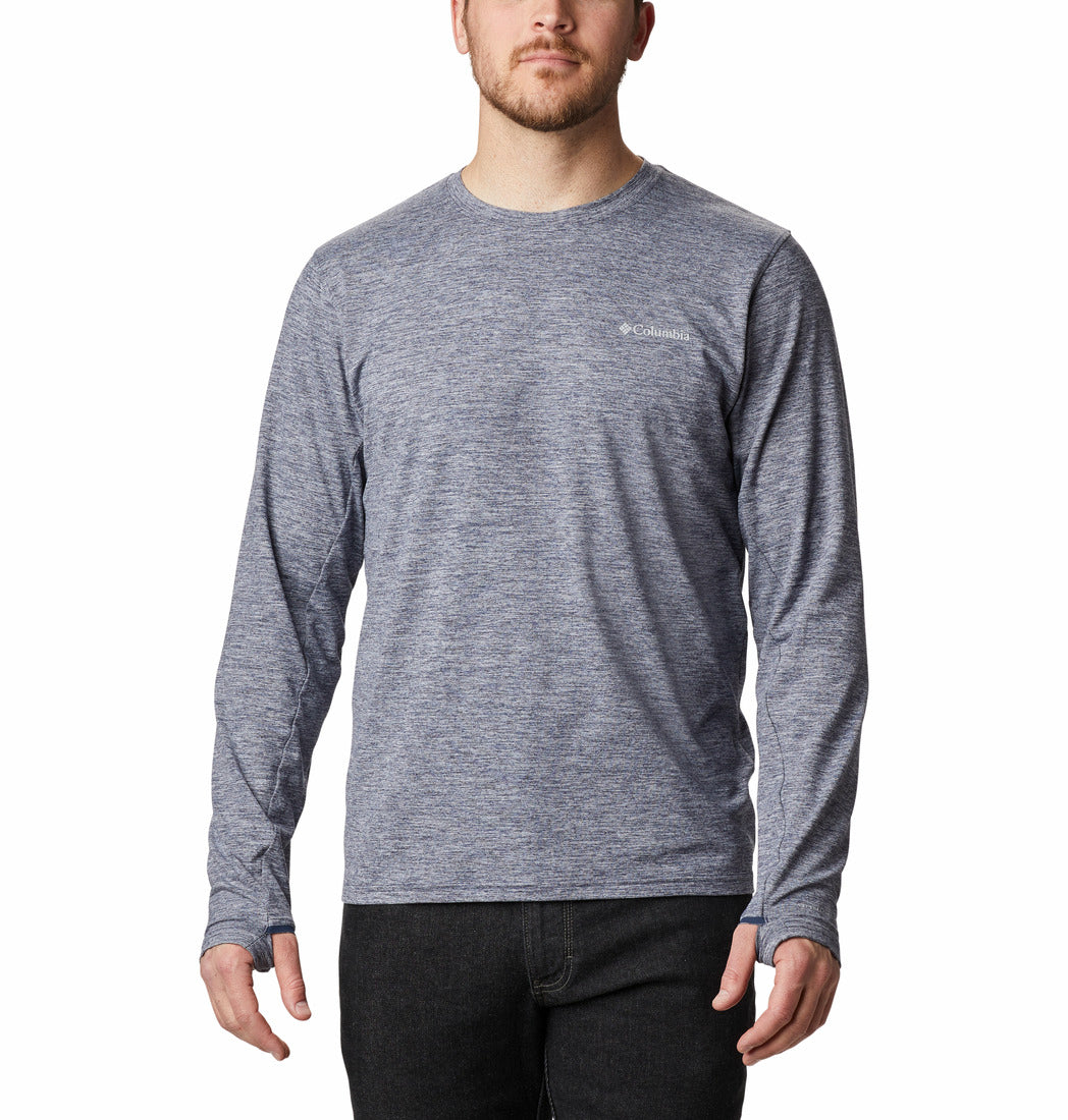 1907001-Tech Trail™ Long Sleeve Crew II-COLUMBIA#color_collegiate-navy-heather