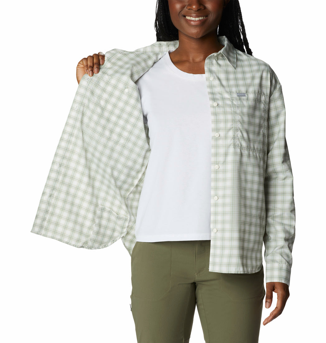 2033351-Silver Ridge Utility™ Patterned LS Shirt-COLUMBIA#color_white-peak-plaid