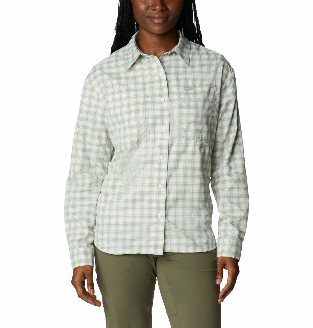2033351-Silver Ridge Utility™ Patterned LS Shirt-COLUMBIA#color_white-peak-plaid